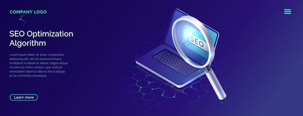 Seo, zoekmachine optimalisatie algoritme concept Gratis Vector