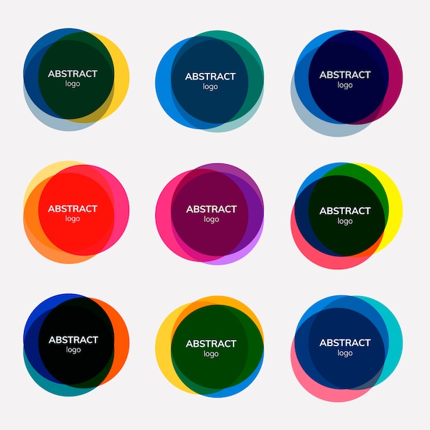 Set van abstracte badgeontwerpen Gratis Vector