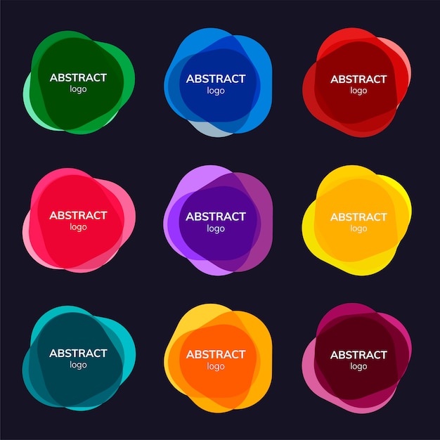 Set van abstracte badgeontwerpen Gratis Vector