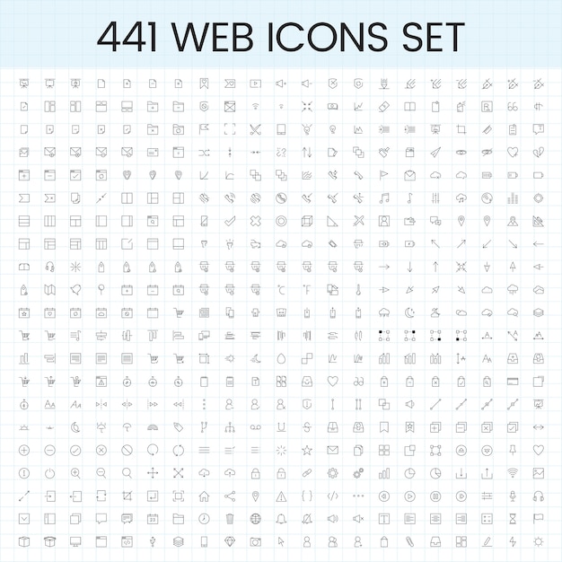 Set van computer pictogram vectoren Gratis Vector