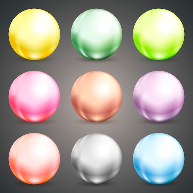 groei onhandig Ijveraar Set van kleurrijke ronde vector bollen kerstballen of ballen in  pastelkleuren | Premium Vector