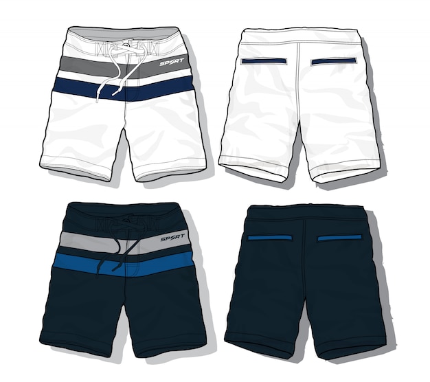 Set van sport shorts sjabloon Premium Vector
