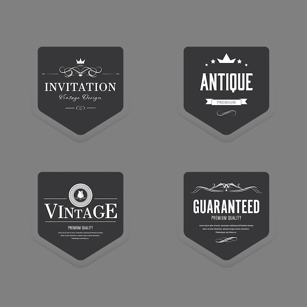 Set van vintage label oude mode luxe badge. Premium Vector