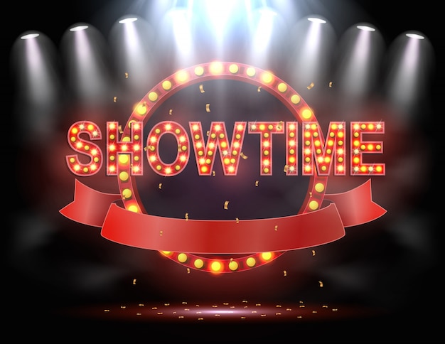 showtime-achtergrond-verlicht-door-schijnwerpers-premium-vector