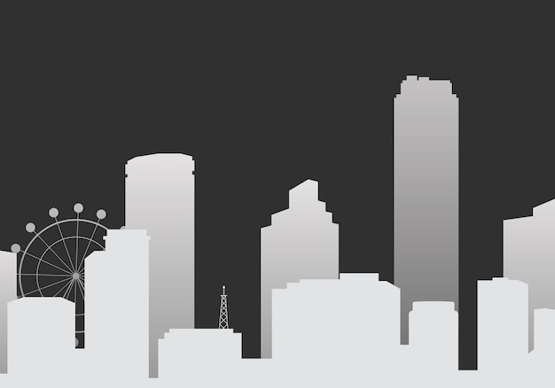 Silhouet skyline illustratie | Gratis Vector