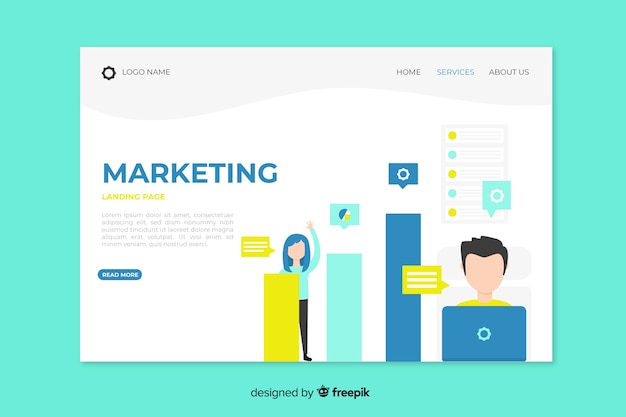 Sjabloon voor digitale marketing bestemmingspagina Gratis Vector