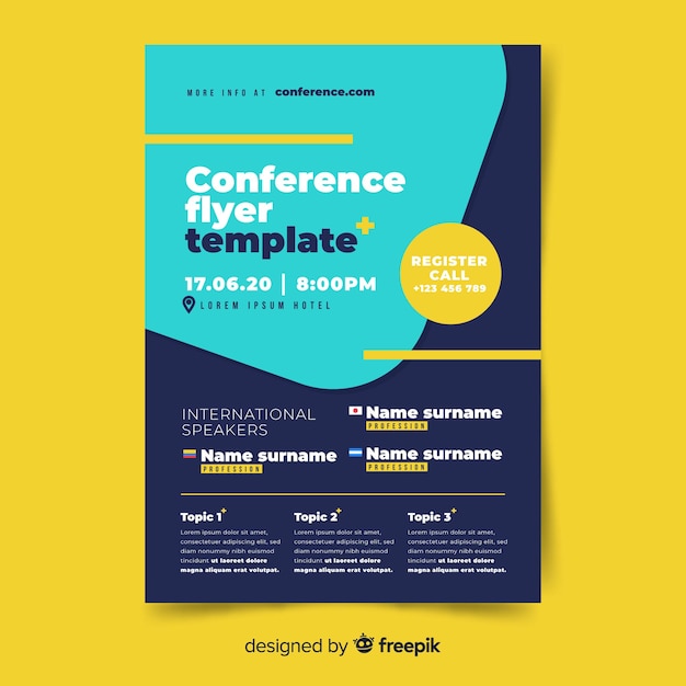 Sjabloon voor platte abstracte business conference flyer ...
