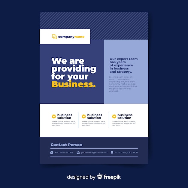 Sjabloon voor platte ontwerp business flyer Gratis Vector