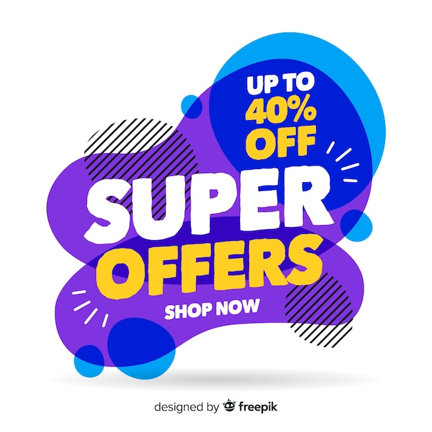 Sjabloon voor spandoek van de abstracte verkoop promotie Gratis Vector