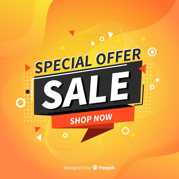 Sjabloon voor spandoek van de abstracte verkoop promotie Gratis Vector