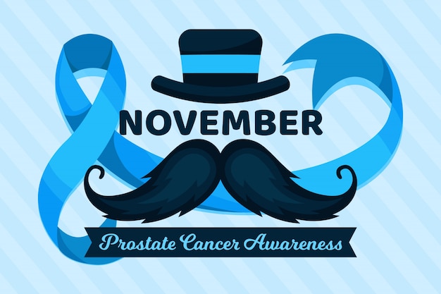 Snor movember in plat ontwerp Gratis Vector