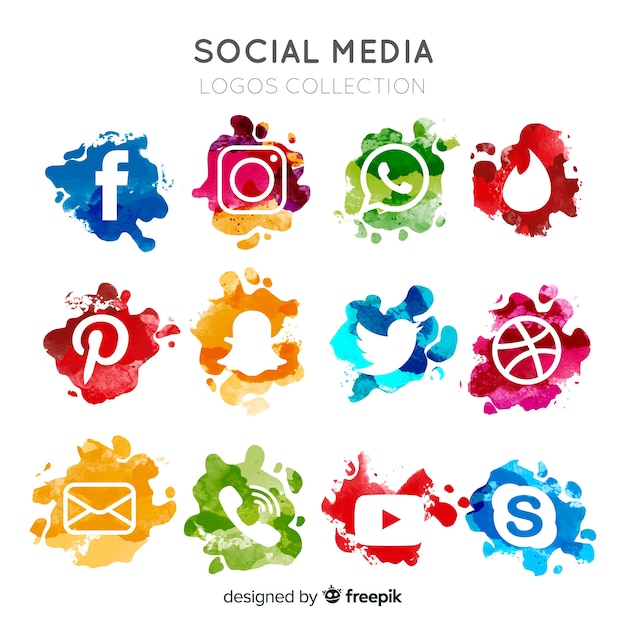 Social media logo collectie Gratis Vector