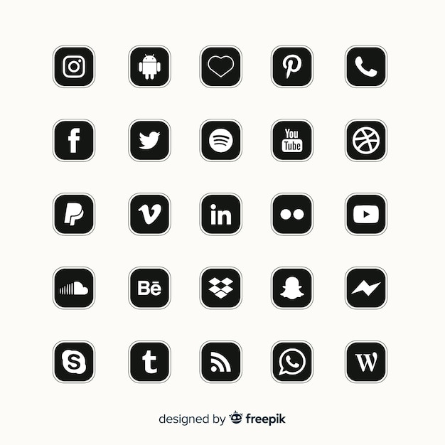 Social media logo collectie Gratis Vector
