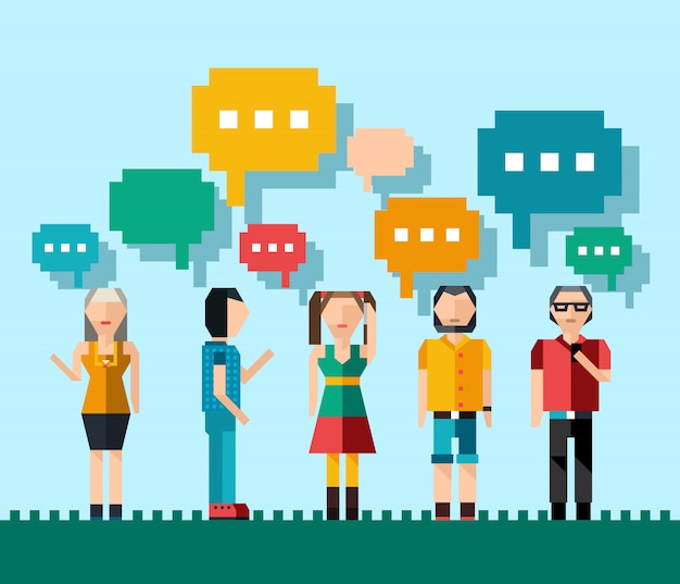 Sociale mensen concept Gratis Vector