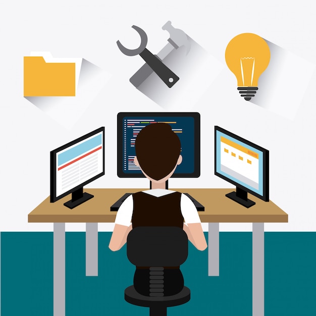 Software ontwerp. Premium Vector
