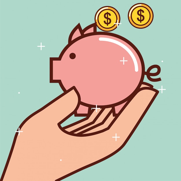 Spaarvarken geld Gratis Vector