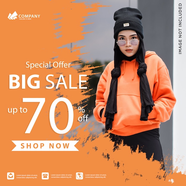 Speciale aanbieding verkoop web sociale media banner sjabloon Premium Vector