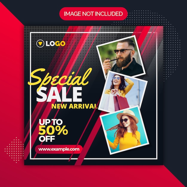 Speciale verkoop instagram social media template Premium Vector