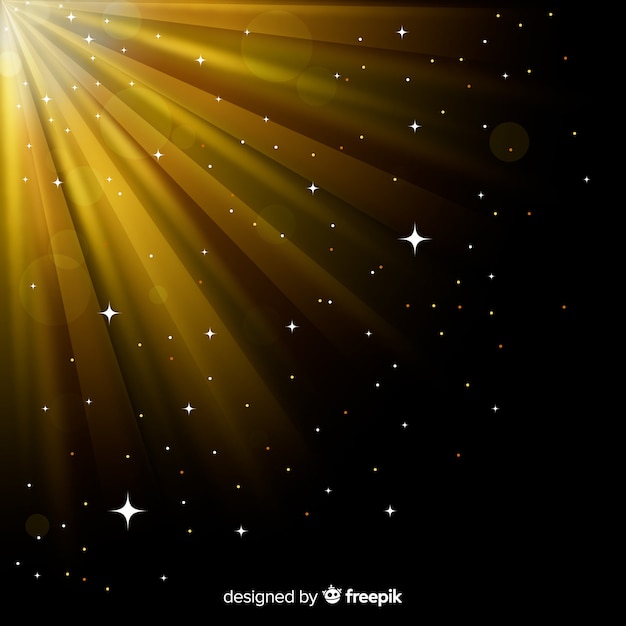 Sprankelend zonsopgang lichteffect Gratis Vector
