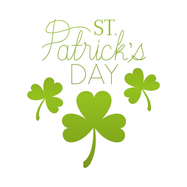St Patrick `s dagetiket met klaver geïsoleerd pictogram Premium Vector St Patrick `s dagetiket met klaver geïsoleerd pictogram Premium Vector