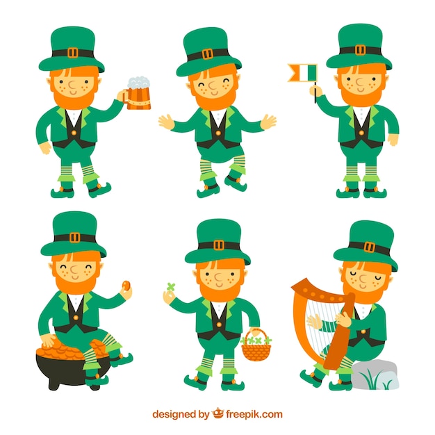 St patricks dag kabouter collectie Gratis Vector