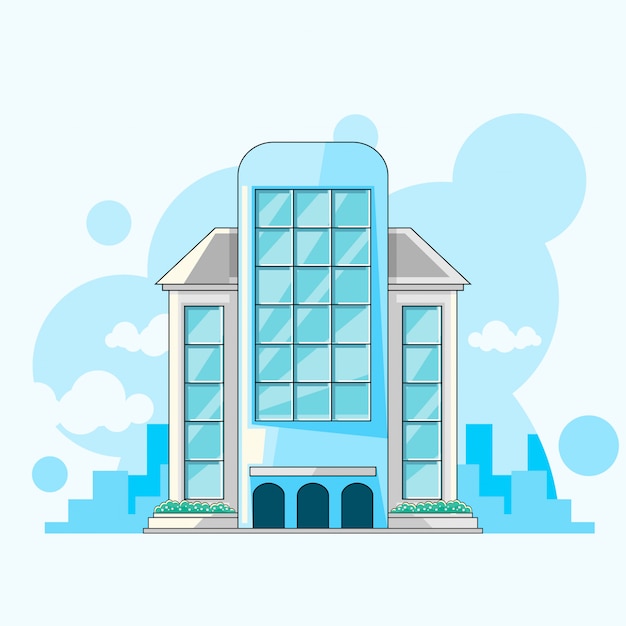 Stad gebouw plat vectorontwerp Premium Vector
