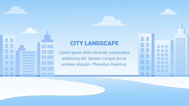 Stadslandschap horizontale banner, architectuur Premium Vector