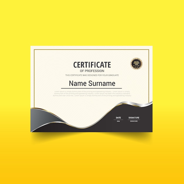 Stijlvol certificaat Premium Vector