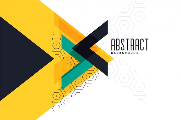 Stijlvolle gele thema driehoek abstracte banner Gratis Vector