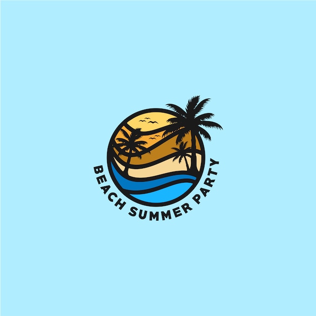 Strandlogo Premium Vector