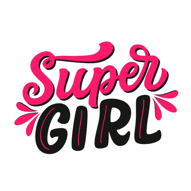 Soedan woordenboek Klusjesman Super meisje belettering | Premium Vector