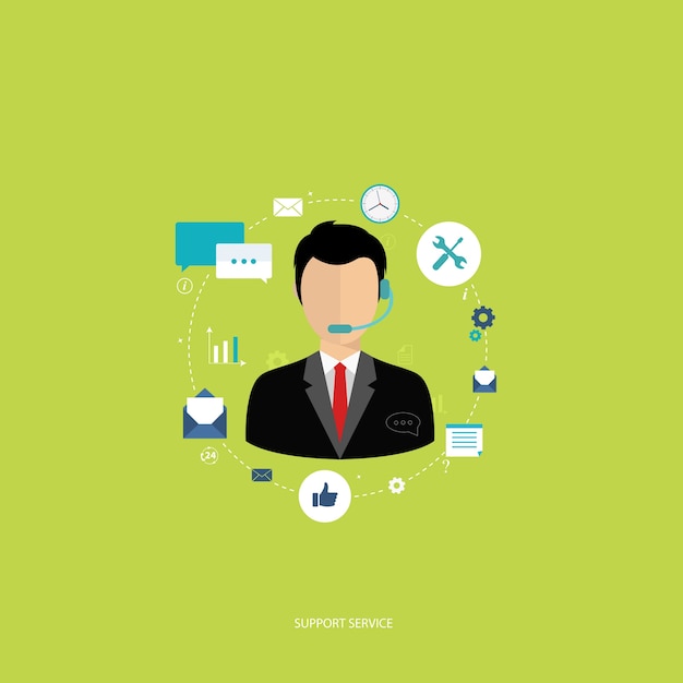 Support service concept Gratis Vector