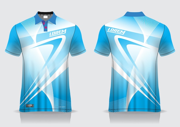 Download T-shirt polo sport ontwerp, badminton jersey mockup voor uniforme sjabloon | Premium Vector
