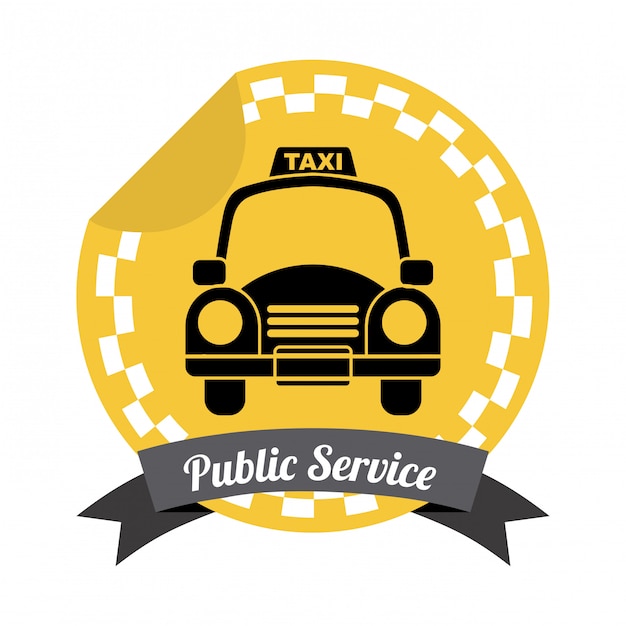 Taxiontwerp over witte vectorillustratie als achtergrond Premium Vector
