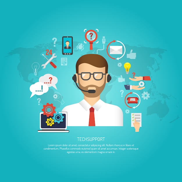Tech support concept Gratis Vector
