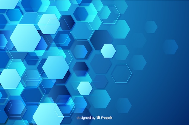Technologisch honingraat plat ontwerp als achtergrond Gratis Vector