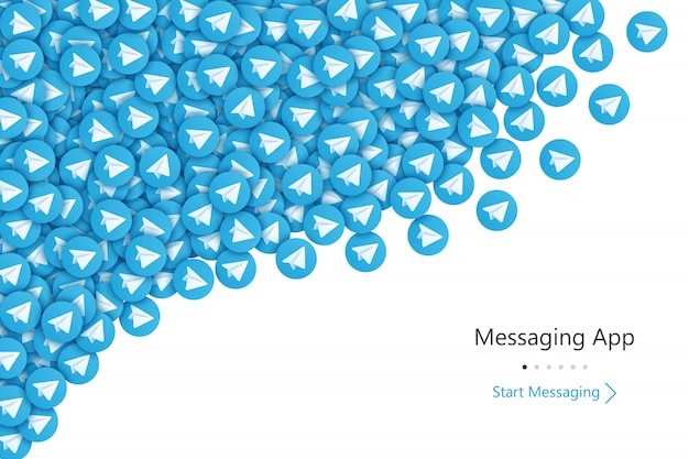 Telegram start scherm vector achtergrond Premium Vector