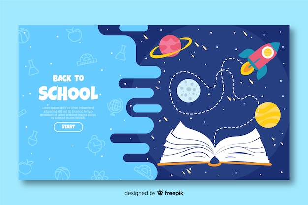 Terug naar school bestemmingspagina Gratis Vector