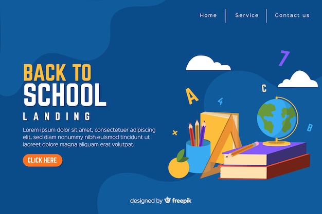 Terug naar school bestemmingspagina Gratis Vector