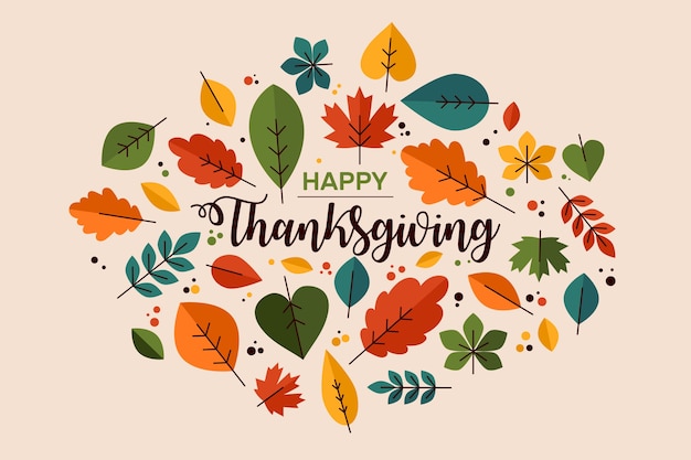 Thanksgiving achtergrond in plat ontwerp Gratis Vector