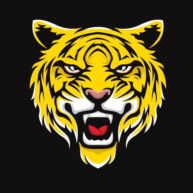 Tiger gezicht Premium Vector