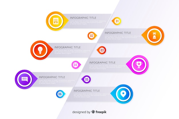 Tijdlijn infographic sjabloon plat ontwerp Gratis Vector