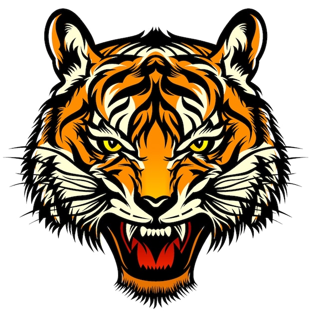 Tijger hoofd illustratie Premium Vector