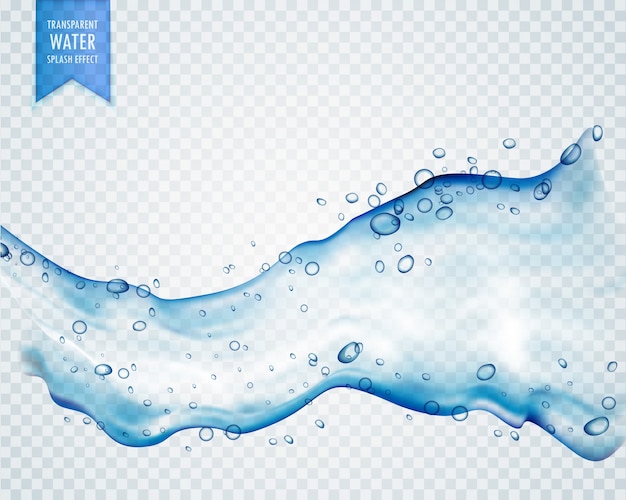 Transparant water splash met druppels in vector Gratis Vector