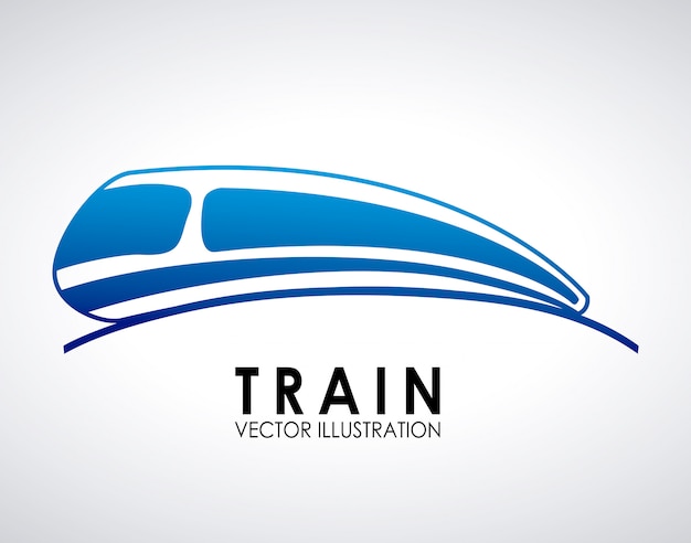 Trein ontwerp over grijze achtergrond vectorillustratie Premium Vector