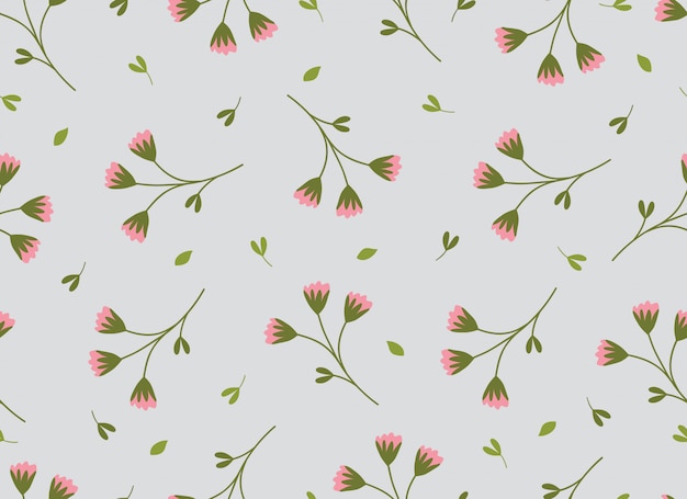 Tropische lente van het bloem naadloze patroon Premium Vector