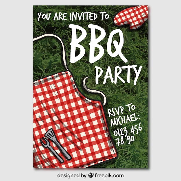 Wonderlijk Uitnodiging bbq partij | Gratis Vector OM-06