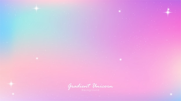 Unicorn sky kleurrijk verloop Premium Vector