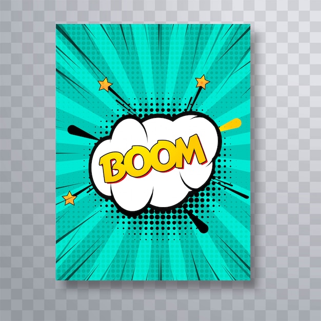 Van het de tekst de grappige boek kleurrijke pop-art van de boomtekst brochure Gratis Vector