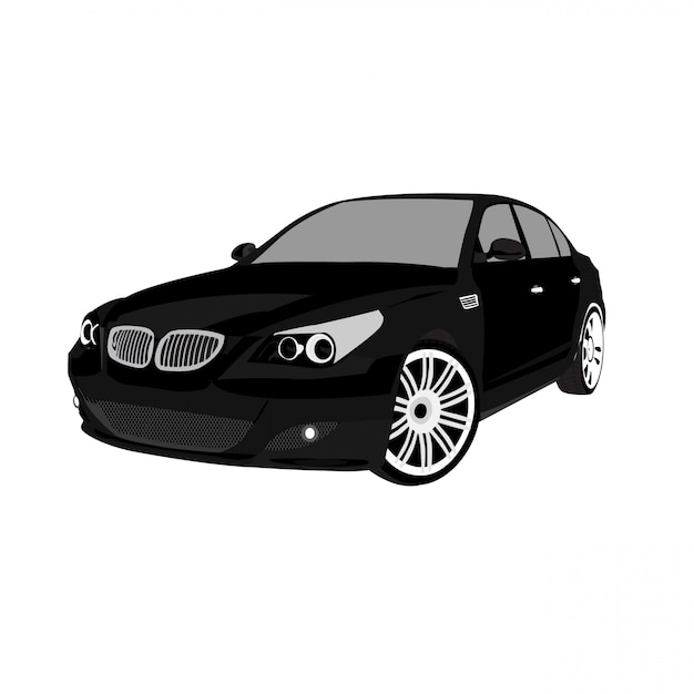 Vector auto illustreren op witte achtergrond volledige bewerkbare indeling eenvoudig maatwerk Premium Vector
